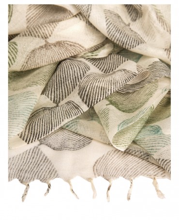 Палантин Унисекс HAND.W40-FEUILLE/BLANCHE